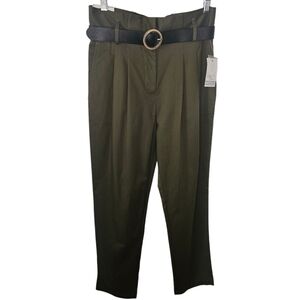 NWT Ophelia Roe Mid-Rise Ankle Tapered Leg Pants With Belt